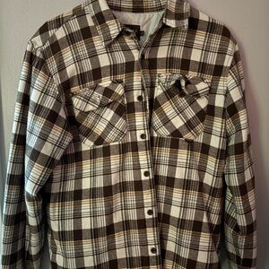 O'Neill Brown and White Plaid Shirt